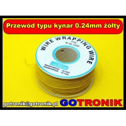 Przewód typu kynar 0.24mm żółty 1m