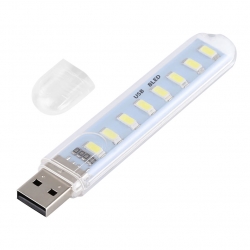 Mini lampka 8 LED USB - barwa zimna