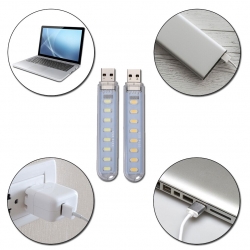 Mini lampka 8 LED USB - barwa zimna