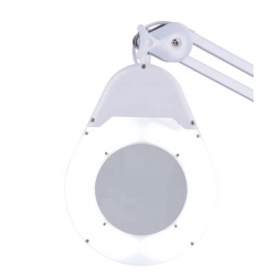 LAM-043 lampa z lupą powiększającą szklana soczewka o powiększeniu 8DPI i średnicy 5cali 127mm z oświetleniem 60 LED SMD 12W 1200 lumen temperatura barwowa z zakresu 5600-6000K przykręcana do blatu