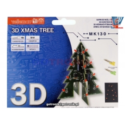 choinka 3d trójwymiarowa led efekt świetlny zestaw do samodzielnego montażu typu KIT DIY MK130 Velleman