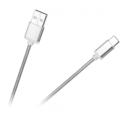 Kabel USB - USB typu C - srebrny - 1m