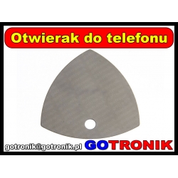 Metalowy otwierak do telefonów