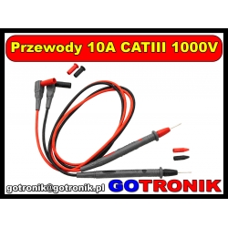 Przewody do miernika 10A CATIII 1000V szare HQ