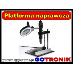 Platforma naprawcza z uchwytem do płytek PCB + statyw do kolby