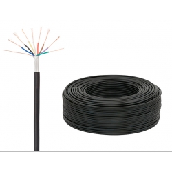 Kabel 8 x 0,5mm linka wielodrutowy z ekranem = szpula 100m