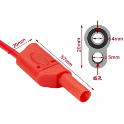 Przewód pomiarowy banan wtyk bezpieczny 4mm lamelkowy lamelowy połączeniowy 243-15rd P-069 P069