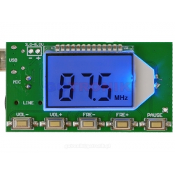 transmiter audio z mikrofonem mini nadajnik FM cyfrowy z pętlą PLL - LCD_FM-TX_V2.2.1 RBS023 RBS-023