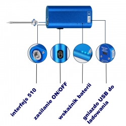Lutownica akumulatorowa USB bezprzewodowa z wymiennymi grotami RBS-131 RBS131