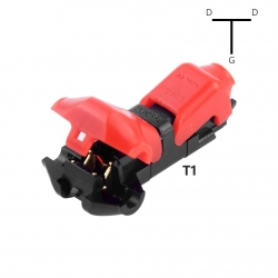 Szybkozłączka T1 rozdzielacz zasilania czerwona ZLA-037