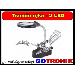 Zestaw trzecia ręka + lupa + oświetlenie LED + podstawka pod lutownicę