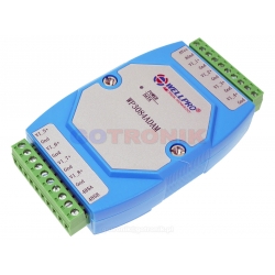 WP3084ADAM 8VI 8 wejść analogowych napięciowych 0-10V Voltage Input WELLPRO RS485 Modbus RTU moduł pomiarowy na szynę DI