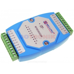 WP9038ADAM 6AI 6 wejść analogowych0-20m 4-20mA 4DO wyjścia Digital Output otwarty kolektor NPN WELLPRO RS485 Modbus RTU