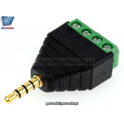 Wtyk minijack 3,5mm 4 pin z szybkozłączem