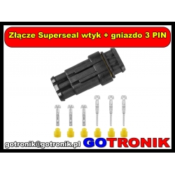 Złącze Superseal wtyk + gniazdo 3 PIN