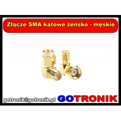 Złącze SMA kątowy wtyk żeński - gniazdo męskie