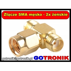 Złącze SMA męsko - 2x żeńskie