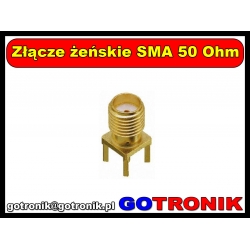 Złącze żeńskie SMA 50 Ohm proste do druku