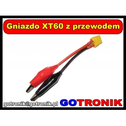 Gniazdo XT60 z przewodem - 2x krokodylki