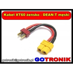 Kabel XT60 żeński - DEAN-T męski 15cm