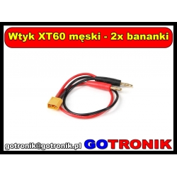 Wtyk XT60 męski z przewodem - 2x bananki