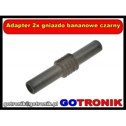 Adapter 2x gniazdo bananowe czarny