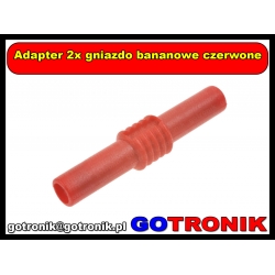 Adapter 2x gniazdo bananowe czerwone