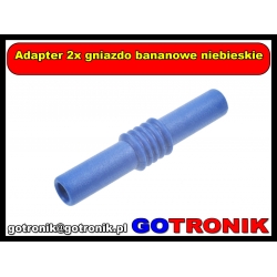 Adapter 2x gniazdo bananowe niebieskie