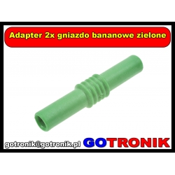 Adapter 2x gniazdo bananowe zielone