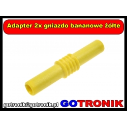 Adapter 2x gniazdo bananowe żółte