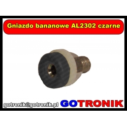 Gniazdo bananowe AL2302 czarne