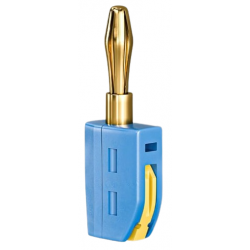 Wtyk bananowy z szybkozłączem 4mm 32A 250V niebieski