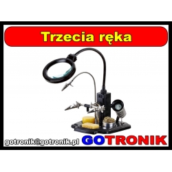 Uchwyt montażowy z lupą na wysięgniku trzecia ręka + akcesoria ZD-10Y