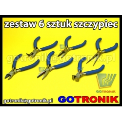 Zestaw 6 sztuk szczypców dla elektroników