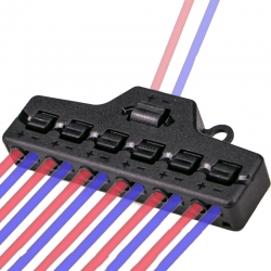 ZLA008 ZLA-008 Rozdzielacz zasilania napięcia DC 2we/12wy złącze led splitter, łącznik led, rozdzielacz napięcia, rozgałęźnik zasilania,