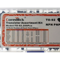 Zestaw 200 sztuk tranzystorów bipolarnych PNP i NPN Coredllck model: TO-92.200pcs ZST-002