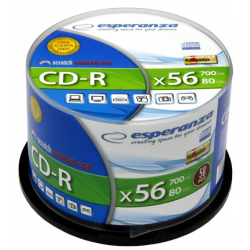 Zestaw płyt CD-R SILVER 700MB 80min 50 sztuk Esperanza