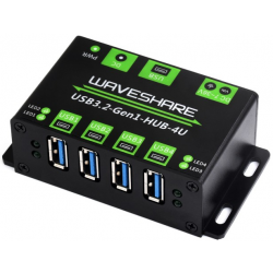Koncentrator HUB USB 3.2 4 kanałowy Plug&Play metalowa obudowa Waveshare