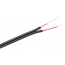 Kabel 2x RCA 4mm czarny KAB0207 do sygnałów audio i wideo na metry