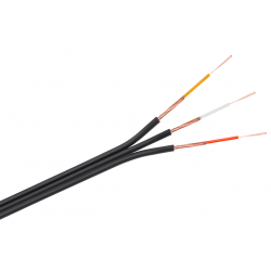 Kabel 3x RCA czarny KAB0201 do sygnałów audio i wideo rolka