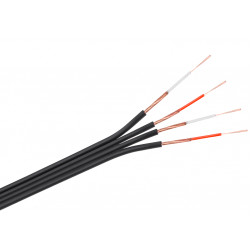 Kabel 4x RCA czarny KAB0202 do sygnałów audio i wideo rolka
