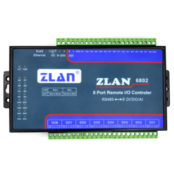Moduł sterujący 8-portowy z przekaźnikami 8 wejść / wyjść cyfrowych / 8 wejść analogowych 0-5V 4-20mA z izolacją RS485 Ethernet