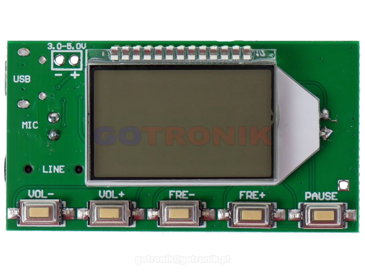 transmiter audio z mikrofonem mini nadajnik FM cyfrowy z pętlą PLL - LCD_FM-TX_V2.2.1 RBS023 RBS-023