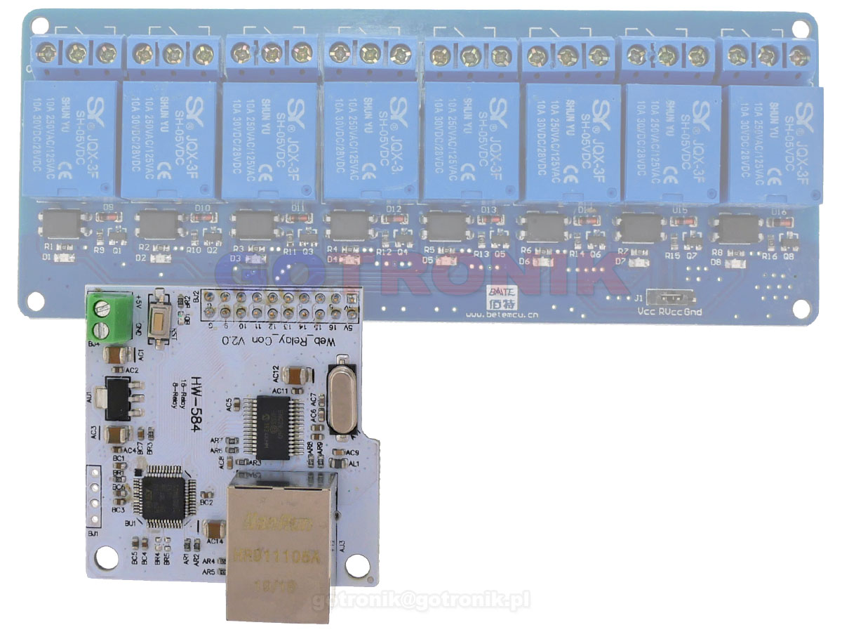 Sterownik LAN do modułów z przekaźnikami 8/16 wyjść RBS062 RBS-062