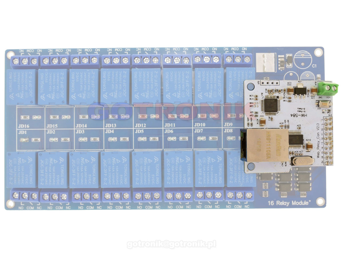 Sterownik LAN do modułów z przekaźnikami 8/16 wyjść RBS062 RBS-062