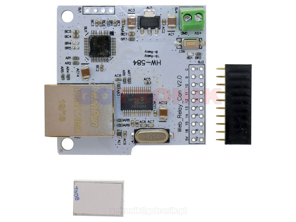 Sterownik LAN do modułów z przekaźnikami 8/16 wyjść RBS062 RBS-062