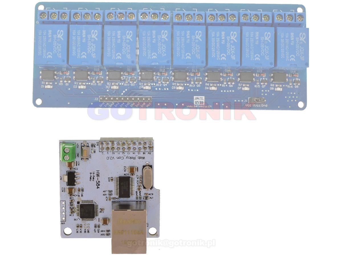 Sterownik LAN do modułów z przekaźnikami 16 wyjść RBS061 RBS-061