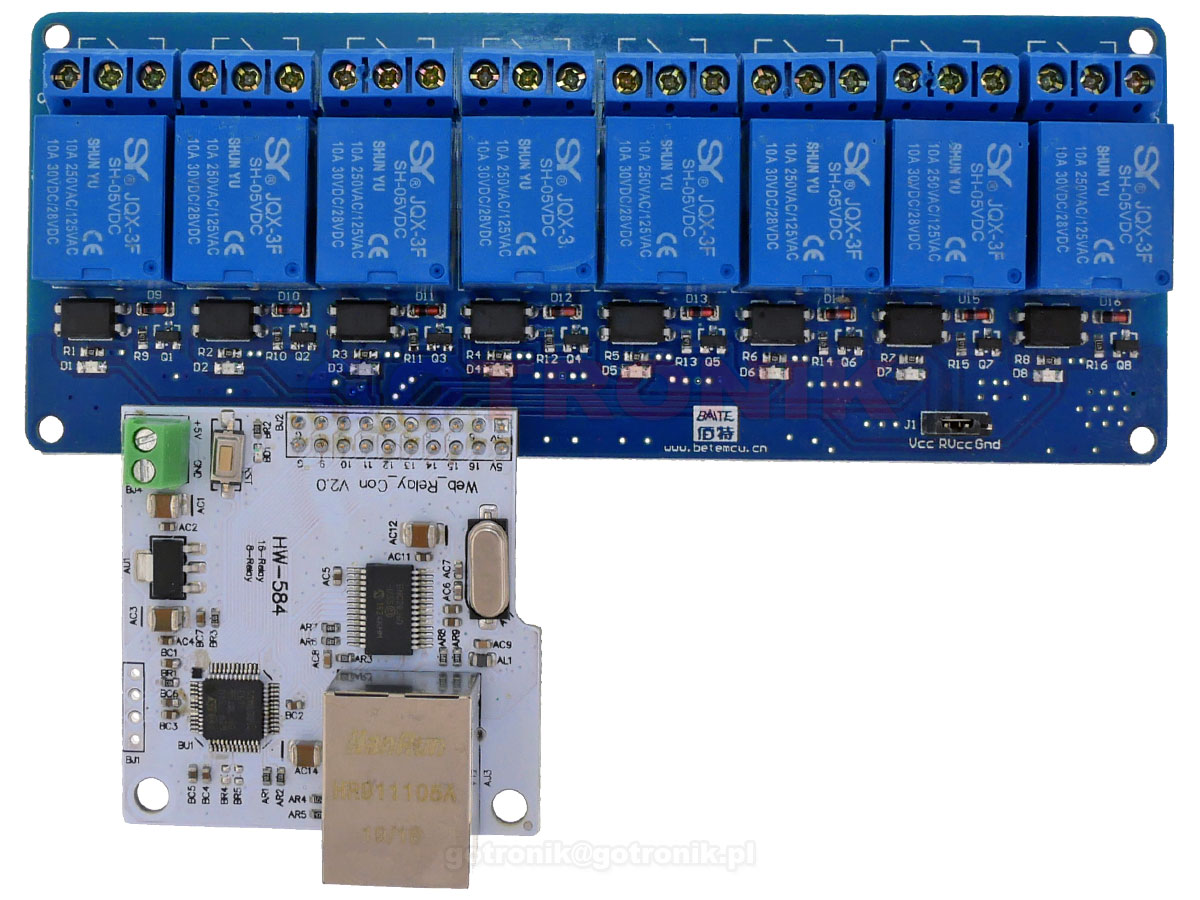 Sterownik LAN do modułów z przekaźnikami 8/16 wyjść RBS062 RBS-062