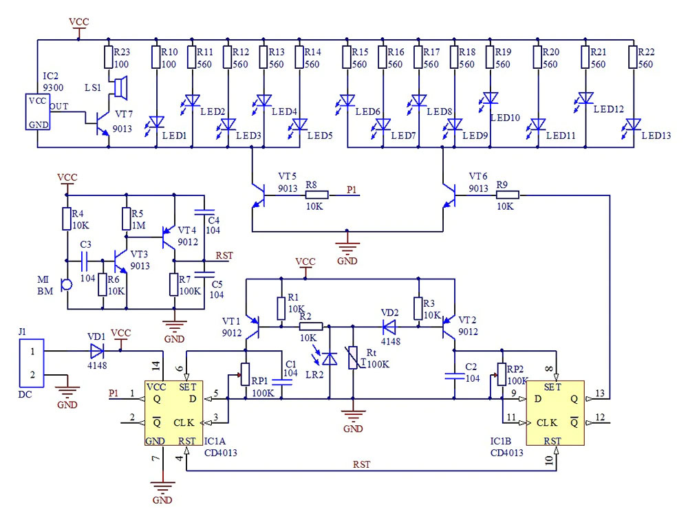 Efekt świetlny LED - świeczki na torcie zestaw do samodzielnego montażu KIT/DIY RBS065 RBS-065