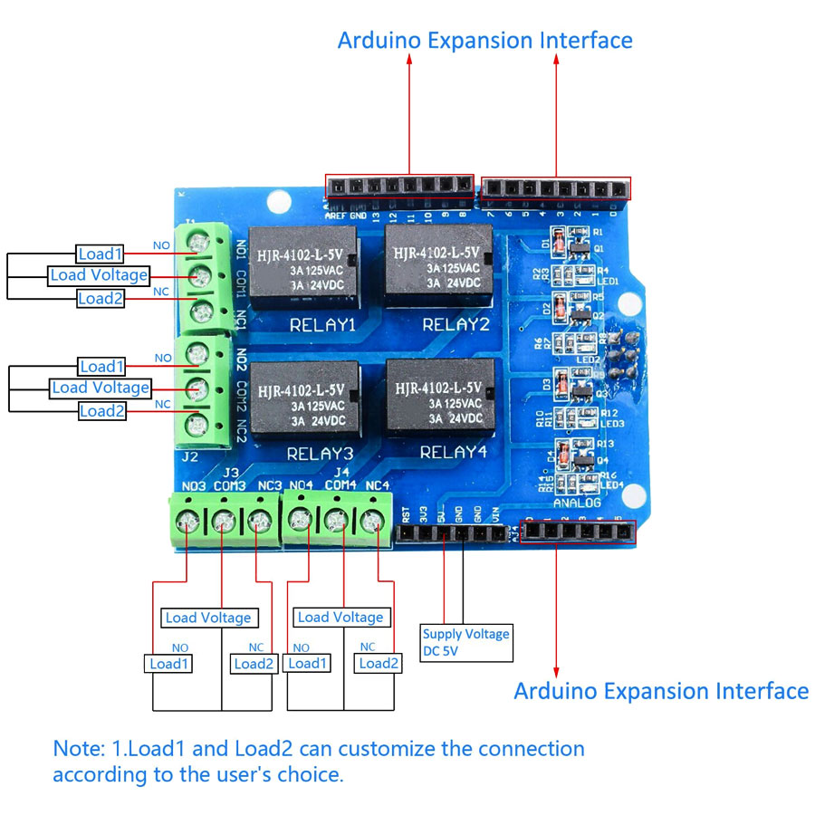 4 przekaźniki nakładka Shield do Arduino RBS070 RBS-070